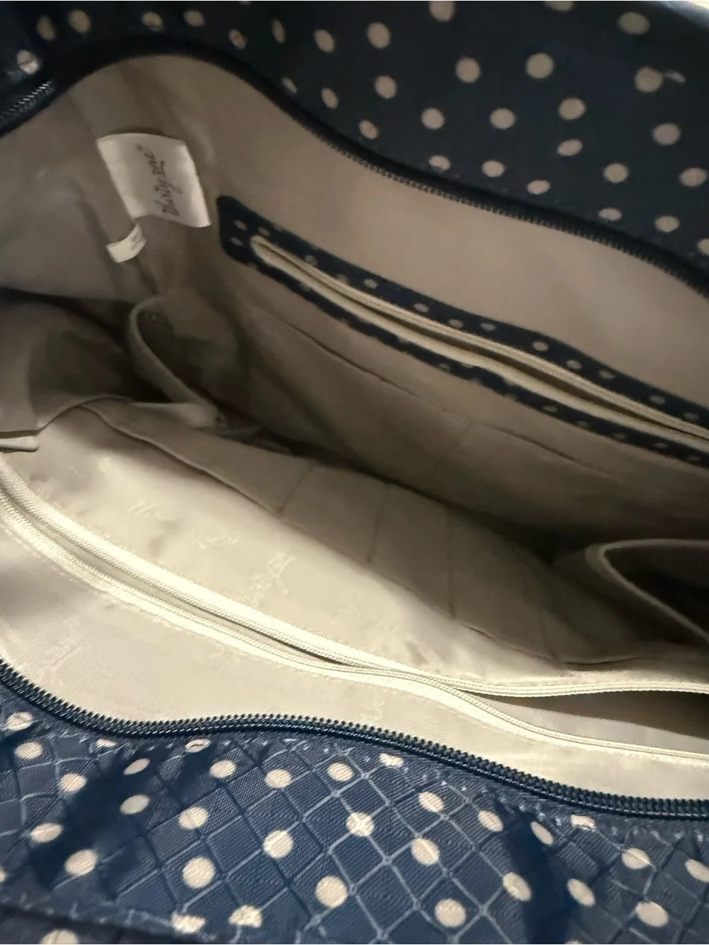 Thirty-One Navy Polka Dot Backpack/Tote Bag - Stylish Everyday Carry